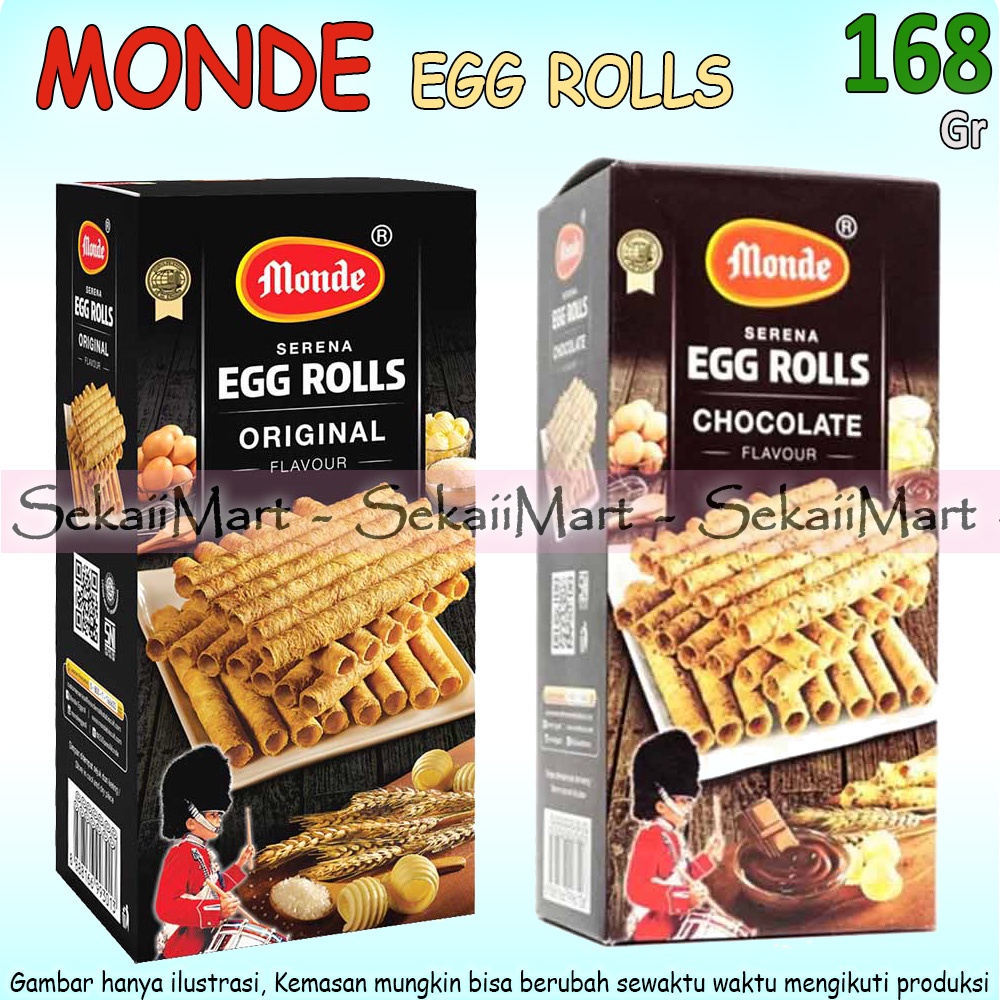 

MONDE Serena Egg Roll Original Box Besar 168g - Original / Cokelat