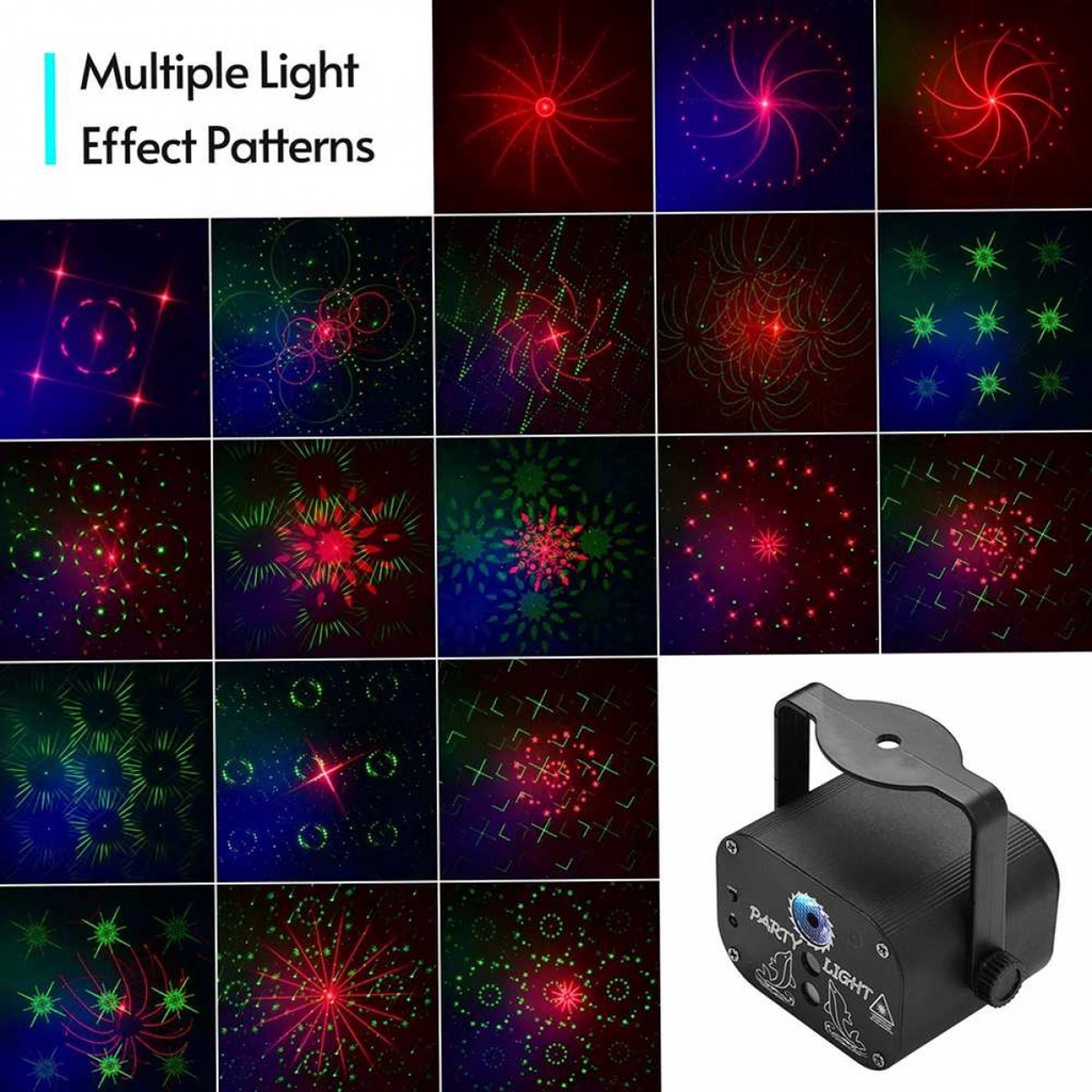 Lampu Proyektor Laser LED Panggung Disco Party 60 Pola Sensor Suara