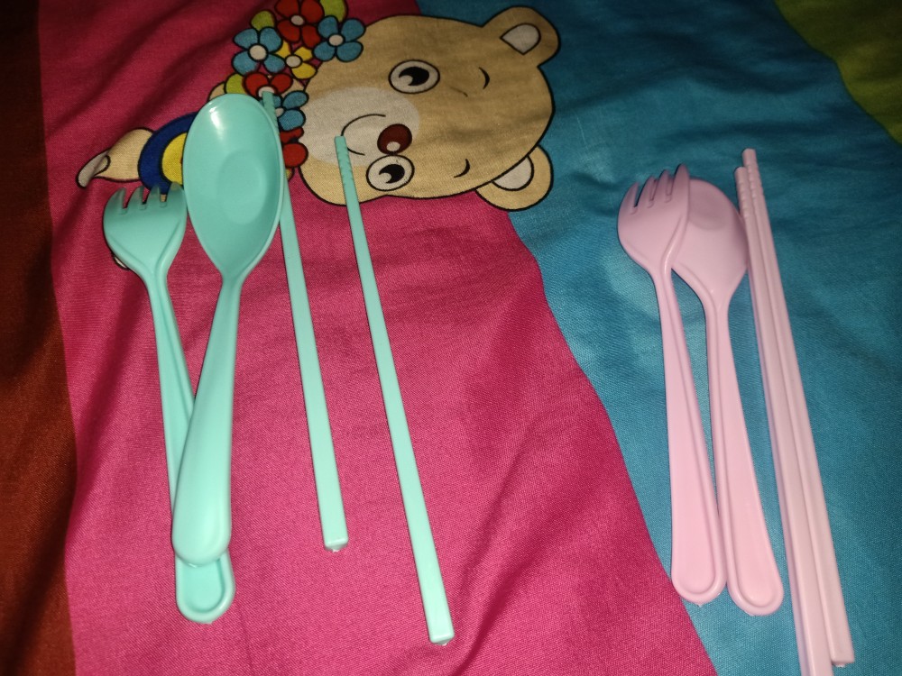 Set Sendok Garpu Sumpit Travel Jerami Tanpa Kardus / Set Alat Makan Jerami / Alat Set Makan Murah