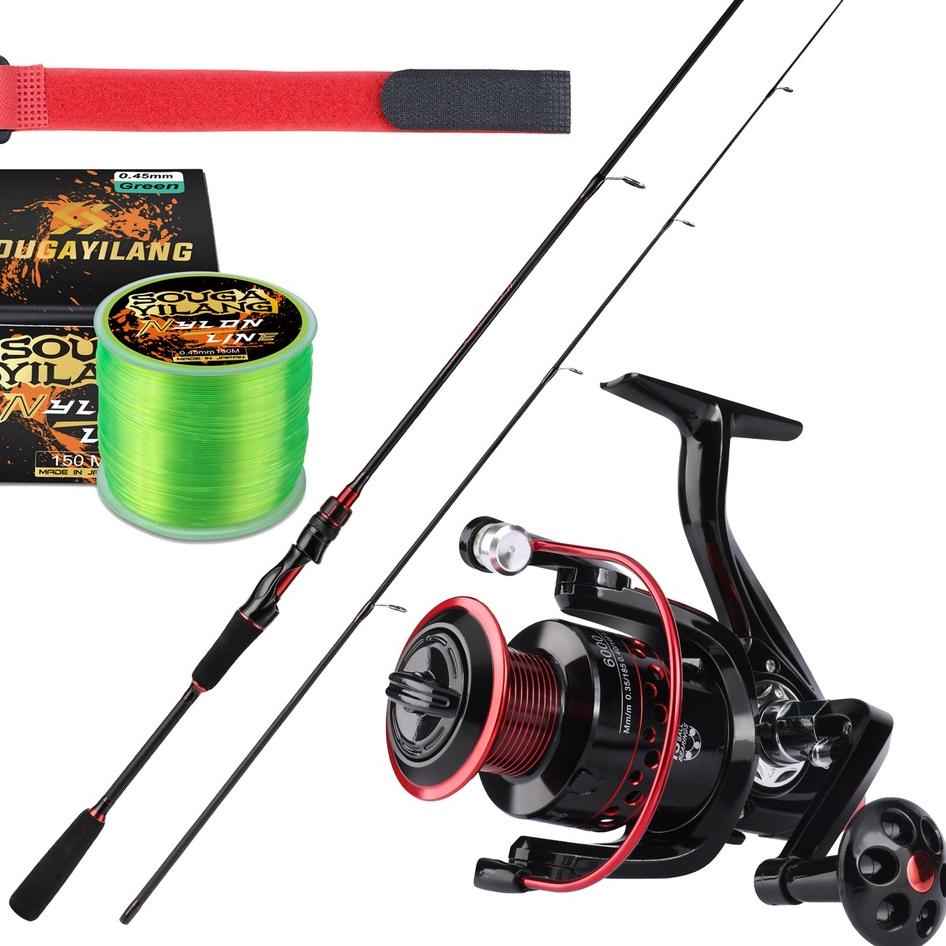 YUDO Joran Pancing Set 1.55M 1.8M 2.1M Fishing Rod And 3000 Series Spinning  Fishing Reel Reel Panci