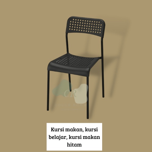 Kursi teras minimalis/ kursi tamu/ kursi makan, hitam