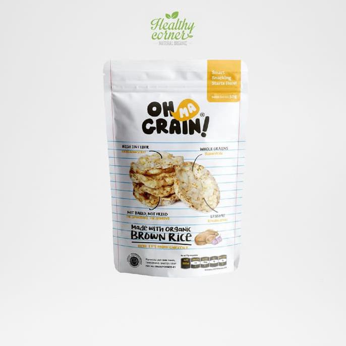 

Oh Ma Grain - Organic Brown Rice Crackers Snack Onion Chicken 50 gr KOMPLIT