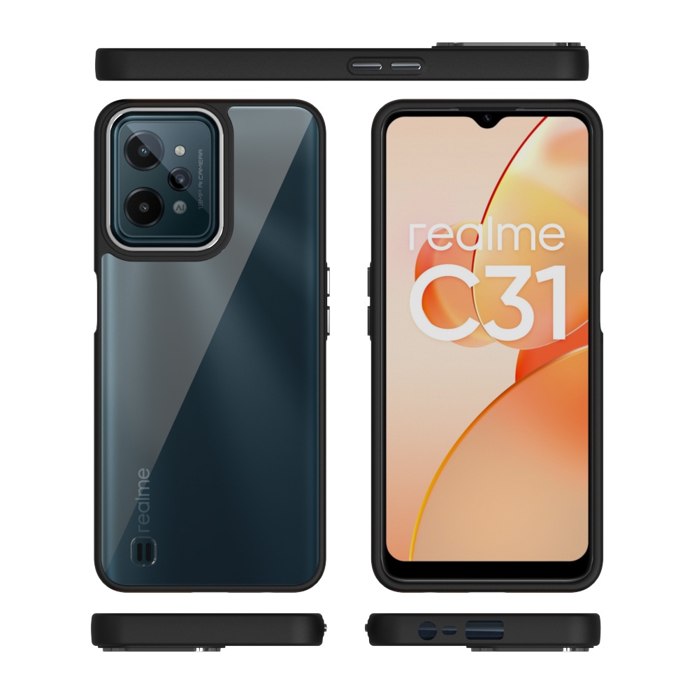 REALME C1 C31 C35 NARZO 50A PRIME - NEOHYBIRD CASE PREMIUM ACRYLIC SQUARE LENS CHROME