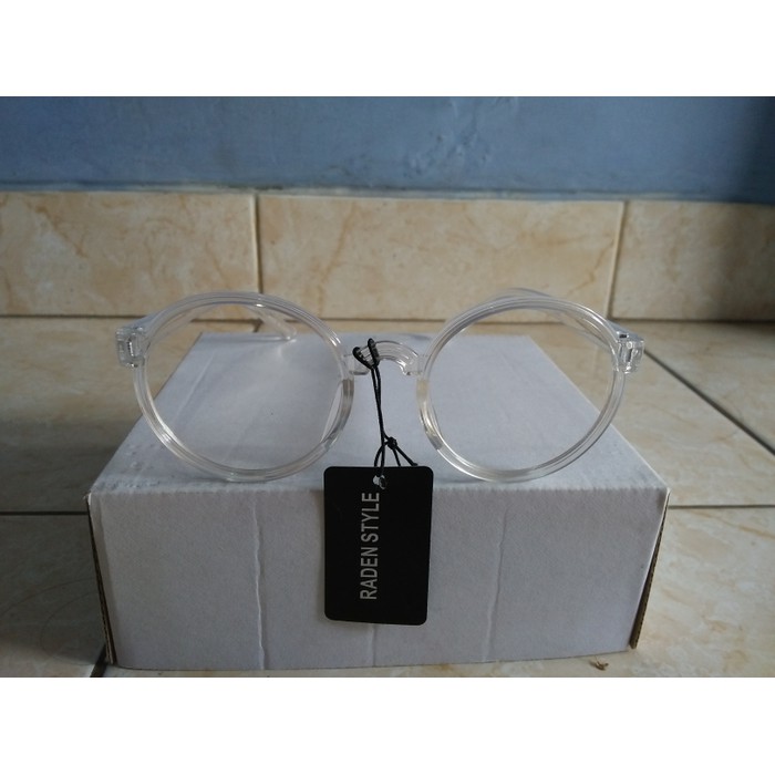 BEST PRICE KACA MATA PROMO BULAT PUTIH BENING FASHION TRENDY GAYA KOREA REAL PICT