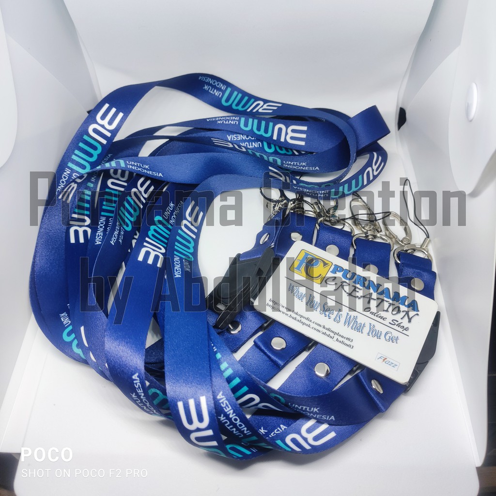 Tali gantungan Lanyard Idcard Id card BUMN, P 90cm, L 2cm Printing BUMN