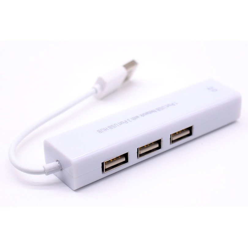 Grab Medan USB to LAN Card + 3 PORT USB Hub 8152 Ethernet External Network Card White