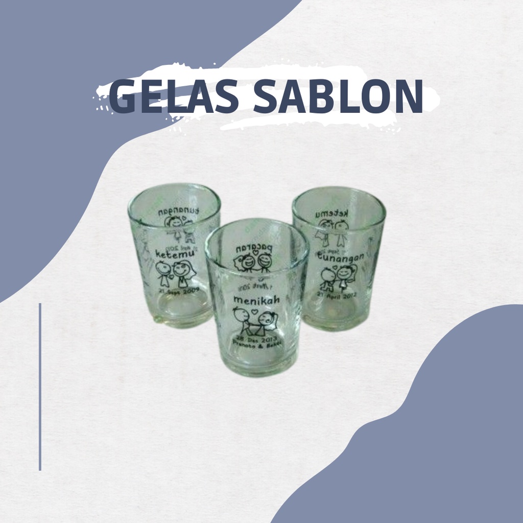 Gelas Sablon,Gelas souvenir,Gelas Sablon Murah