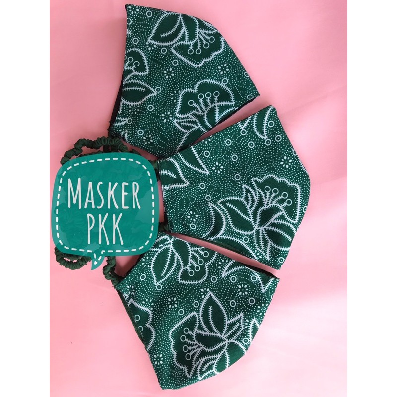Masker kain non medis motif PKK bisa request hijab atau non hijab