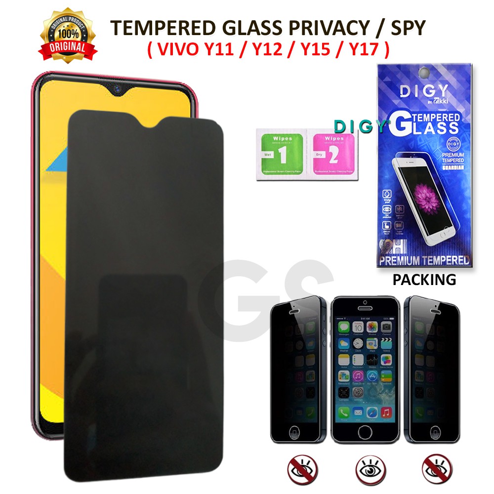 Tempered Glass Anti SPY S6 A1K C2 V20SE Y11 Y12 Y15 A5S X50 Y52S Y70S