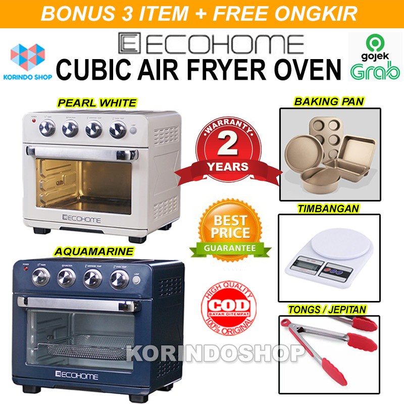 Jual ECOHOME CUBIC AIR FRYER OVEN AIRFRYER Noble Series EAF888 Pearl