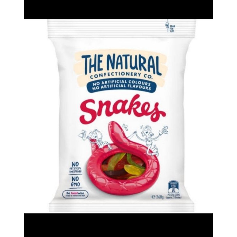 

the natural fruit candy permen soft jellies jelly snakes 260gr