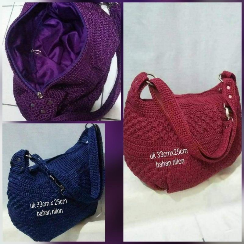 Tas Rajut Nilon Hobo/Tas Rajut sling