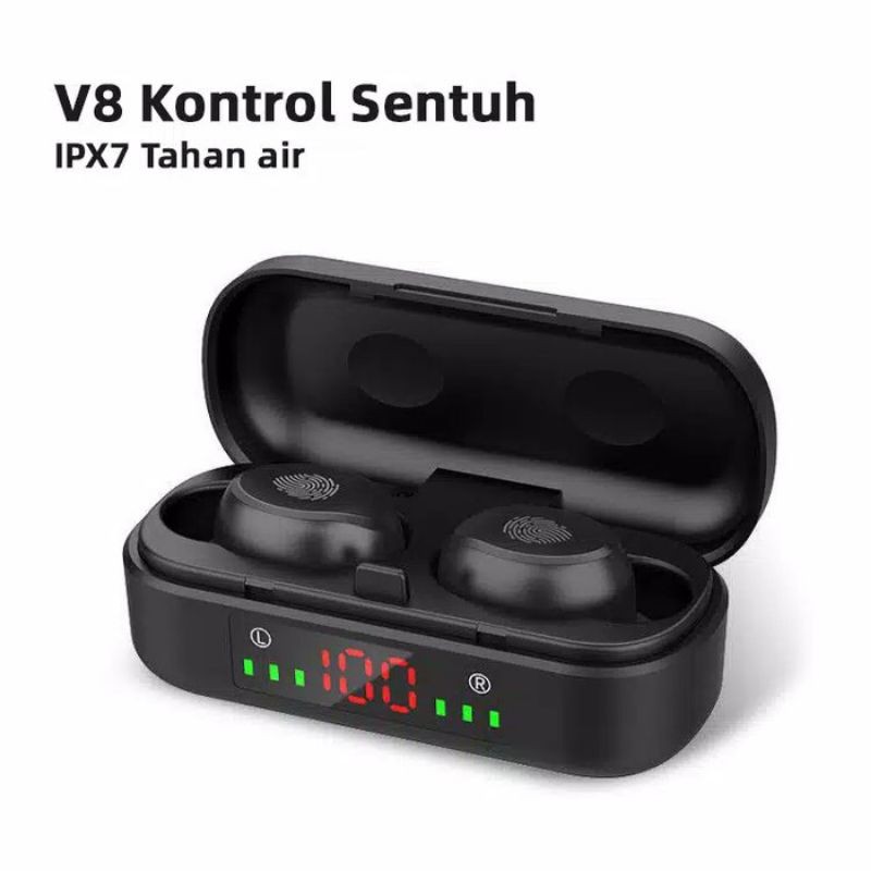 True Wireless Stereo V8 / TWS V7 / Earphone Bluetooth V8 / Headset Bluetooth V8 / Earphone V8