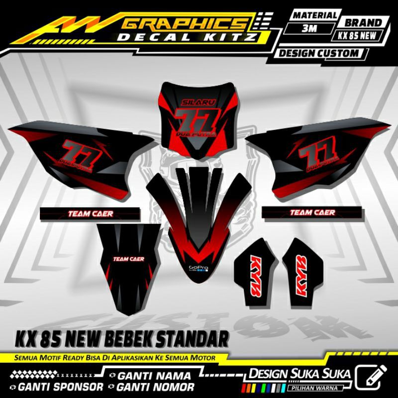 DECAL KX 85 NEW BEBEK STANDAR MERAH