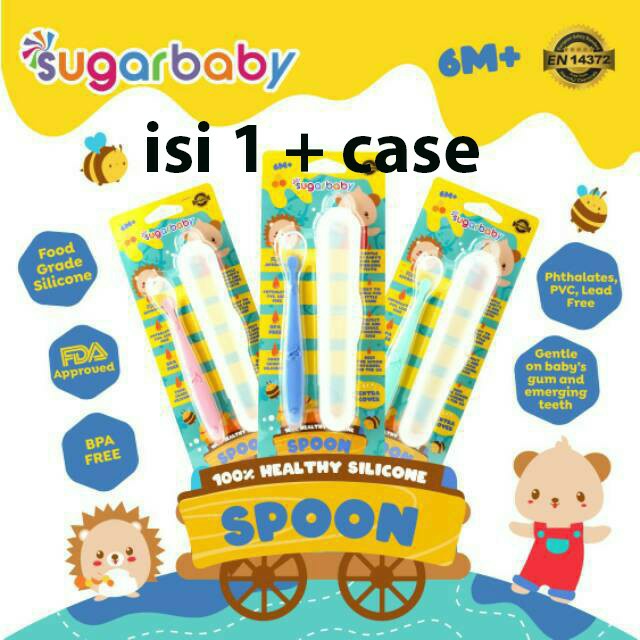 Healthy Silicone Spoon Sendok Makan Anak sugarbaby Sendok Silicon