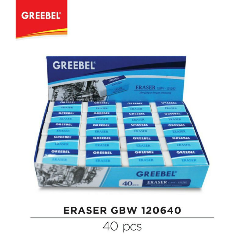 GREEBEL Penghapus Putih / Eraser White GBW 120640 (Box / 40pcs)