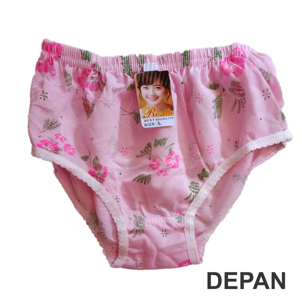 (1 LUSIN / 12 PCS) CELANA DALAM WANITA / UNDIES / CD WANITA CEWEK MOTIF MEREK ROSITA