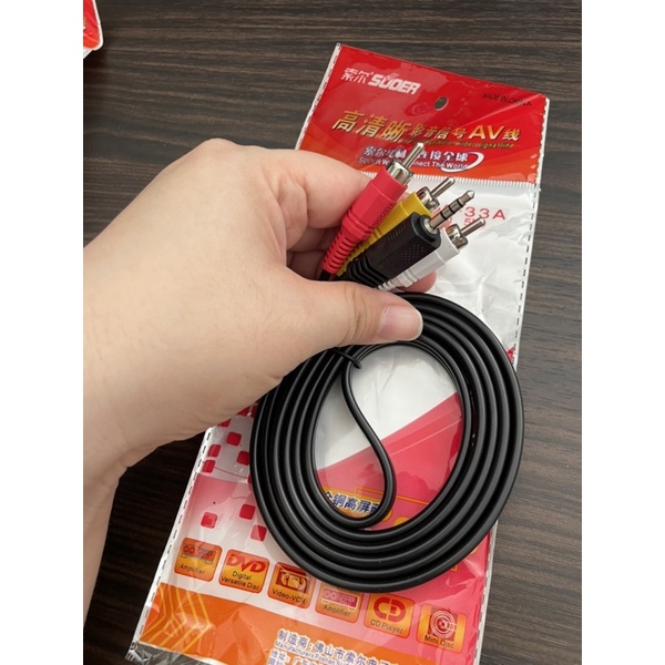 KABEL AV ATAU RCA 3pin TO MINI PANJANG 1,5Meter merk SUOER