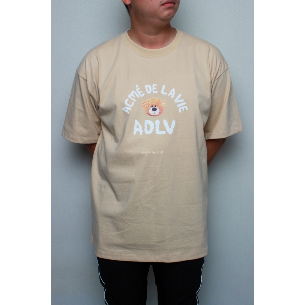 ADLV Teddy Bear Logo Beige Tee 100 % Original