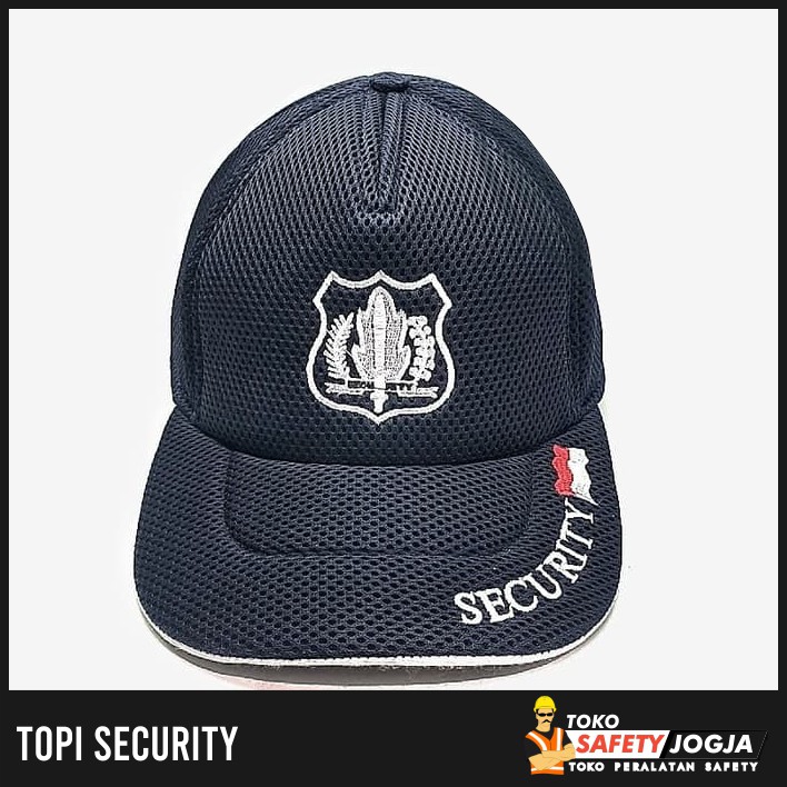 TOPI SECURITY SATPAM JARING BORDIR - Hitam