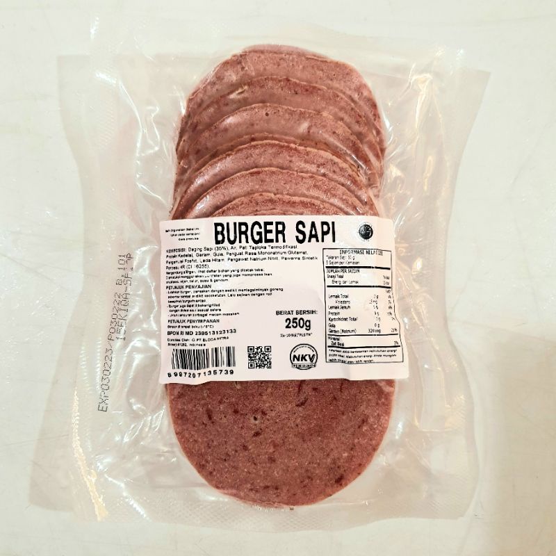 Bernardi Burger Sapi Kemasan Polos 250g