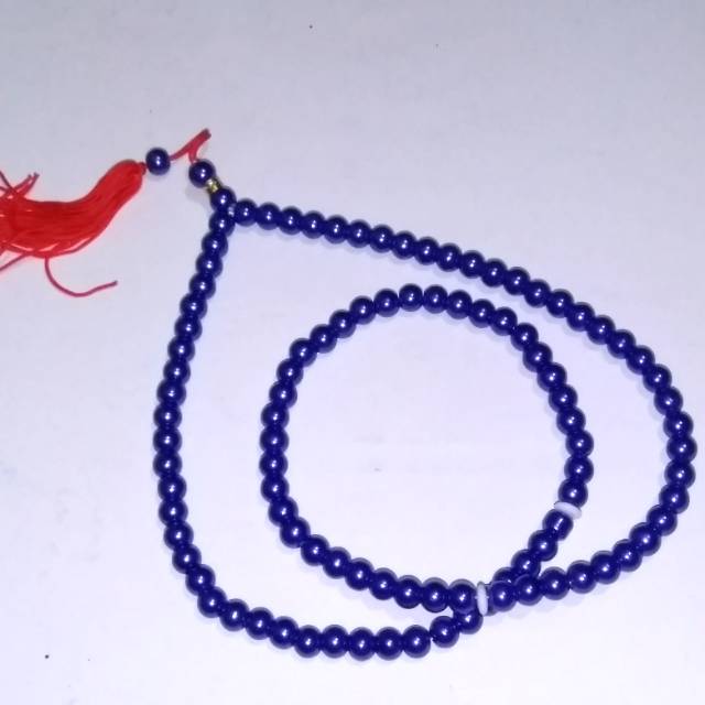 TASBIH MUTIARA WARNA BIRU 9 MM