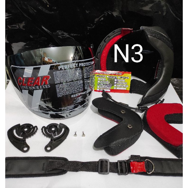 busa helm nhk r6 paket kaca bisa klik besi dan plastik