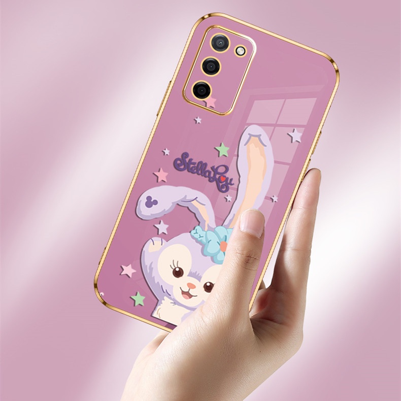 [Disney] StellaLou Soft Case For SAMSUNG Galaxy A32 A52 A72 A22 Luxury Cartoon Soft electroplate Lanyard cover couple