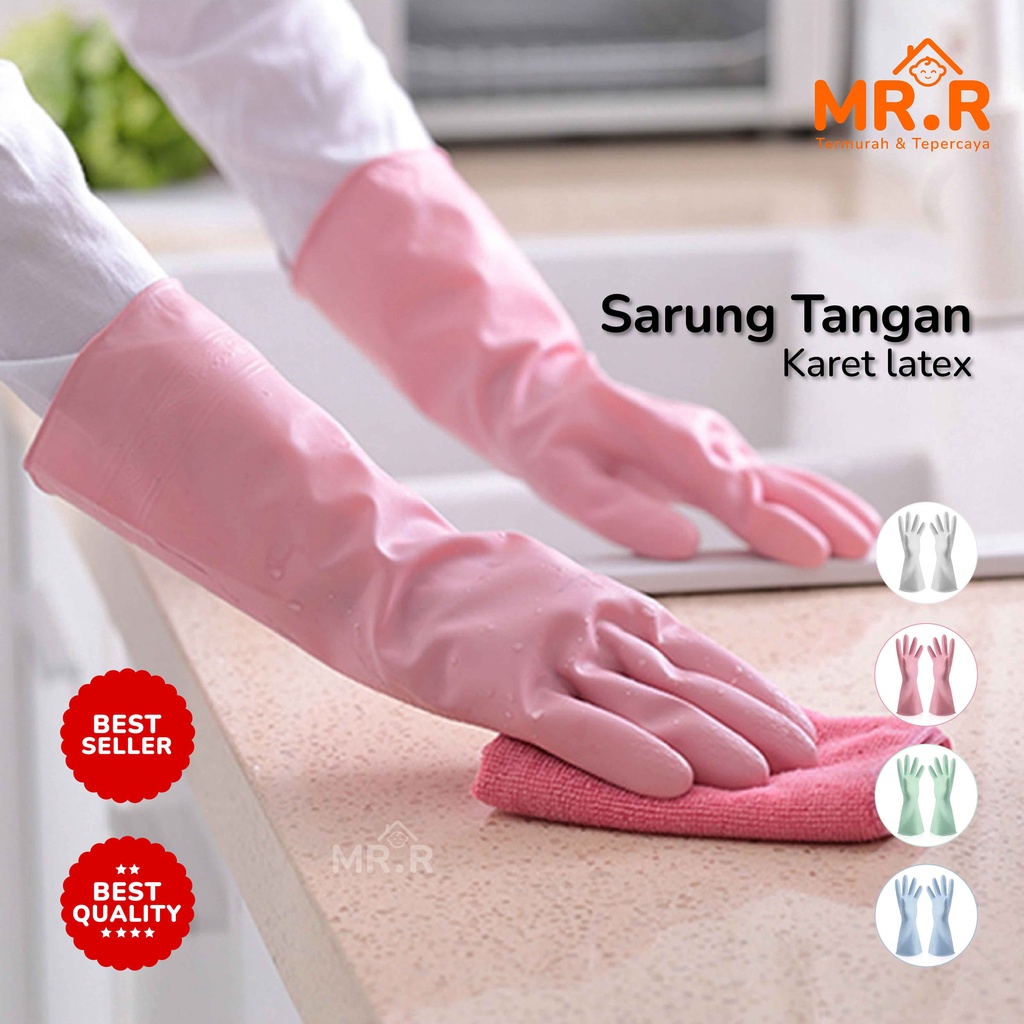 Sarung Tangan Karet Sarung Tangan Kebun Sarung Tangan Cuci Piring Anti Air Tebal Latex Rubber Glove