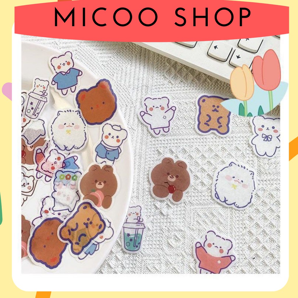 

[MICOO] Sticker / Stiker Cute Character Diary/Planner/Journal (Isi 40Pcs)