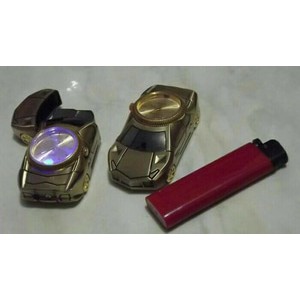 Korek Api Gas Jet Bara Motif Mobil Sport+Jam+Lampu