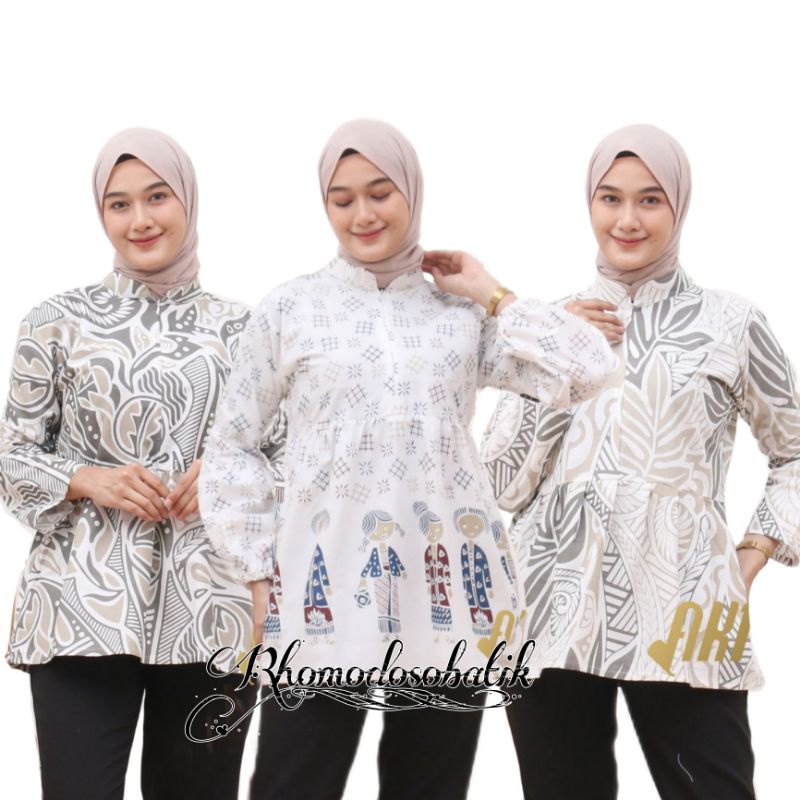 BAJU BATIK WANITA MODERN MONALISA GENES M,L,XL asli PEKALONGAN