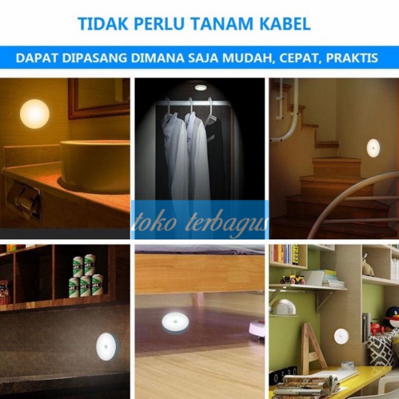 Lampu LED Sensor Gerak Otomatis LAMPU TIDUR SENSOR GERAK LED LAMPU LEMARI LAMPU TANGGA EMERGENCY