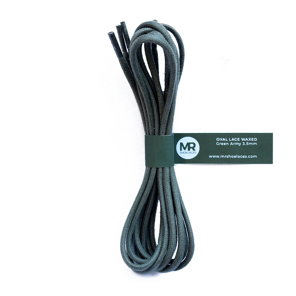 MR Shoelaces FC12 Green Army Tali Sepatu Lilin Oval 3.5mm (Waxed Laces) 50cm 60cm 70cm 80cm 100cm 120cm 150cm