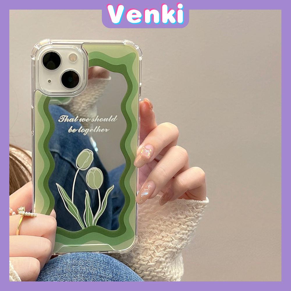 iPhone Case Acrylic Mirror Airbag Shockproof Protection Camera Flower Tulip Compatible with iPhone 11 iPhone 13 Pro Max iPhone 12 Pro Max iPhone 7 Plus iPhone xr