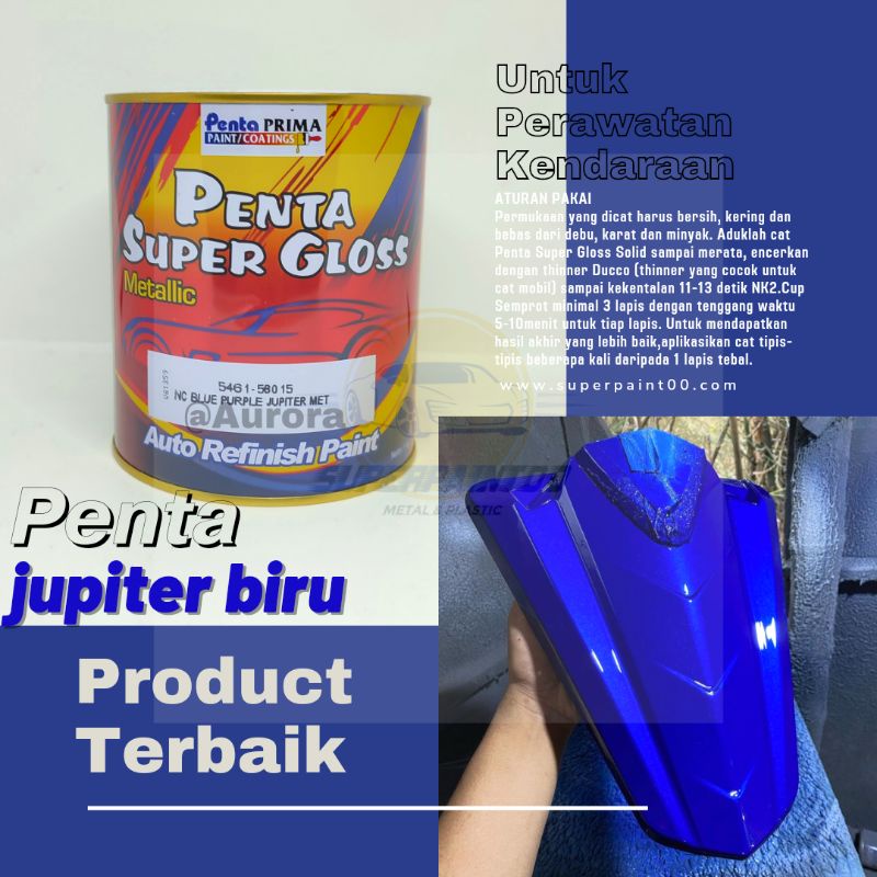 Cat Biru Yamaha Metalik Penta Super Gloss Blue Purple Jupiter Vixion Vega Metallic Metalic 200ml mil