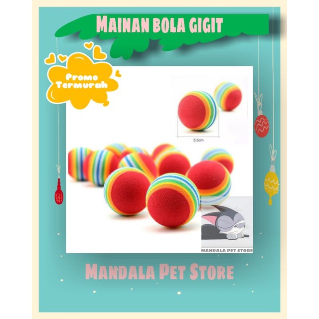 Mainan Bola Gigit Kucing &amp; Anjing