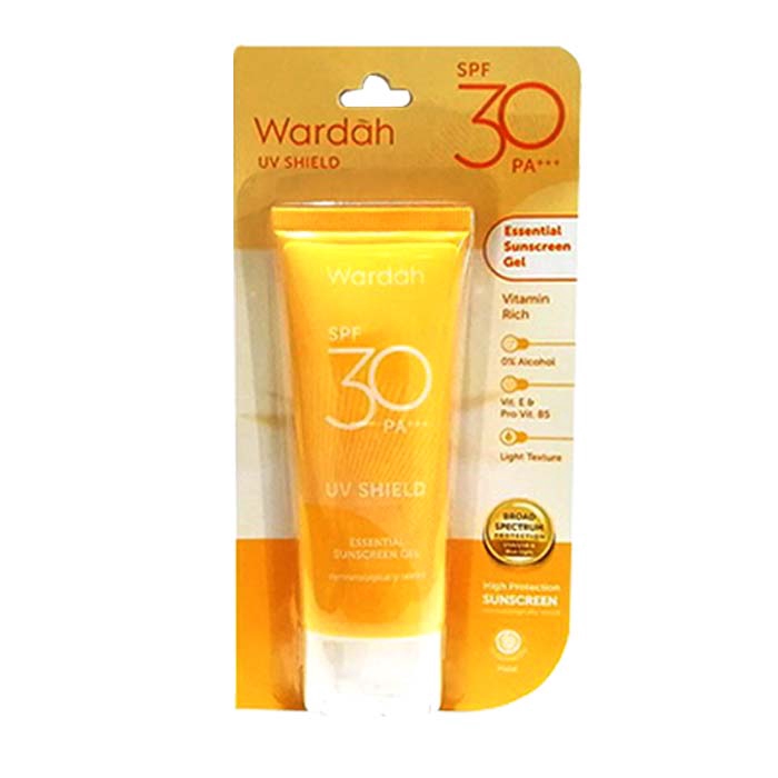 Wardah Sun Care Sunscreen Gel Uv Shield Essential Sunscreen Spf 30 40ml Baru Shopee Indonesia
