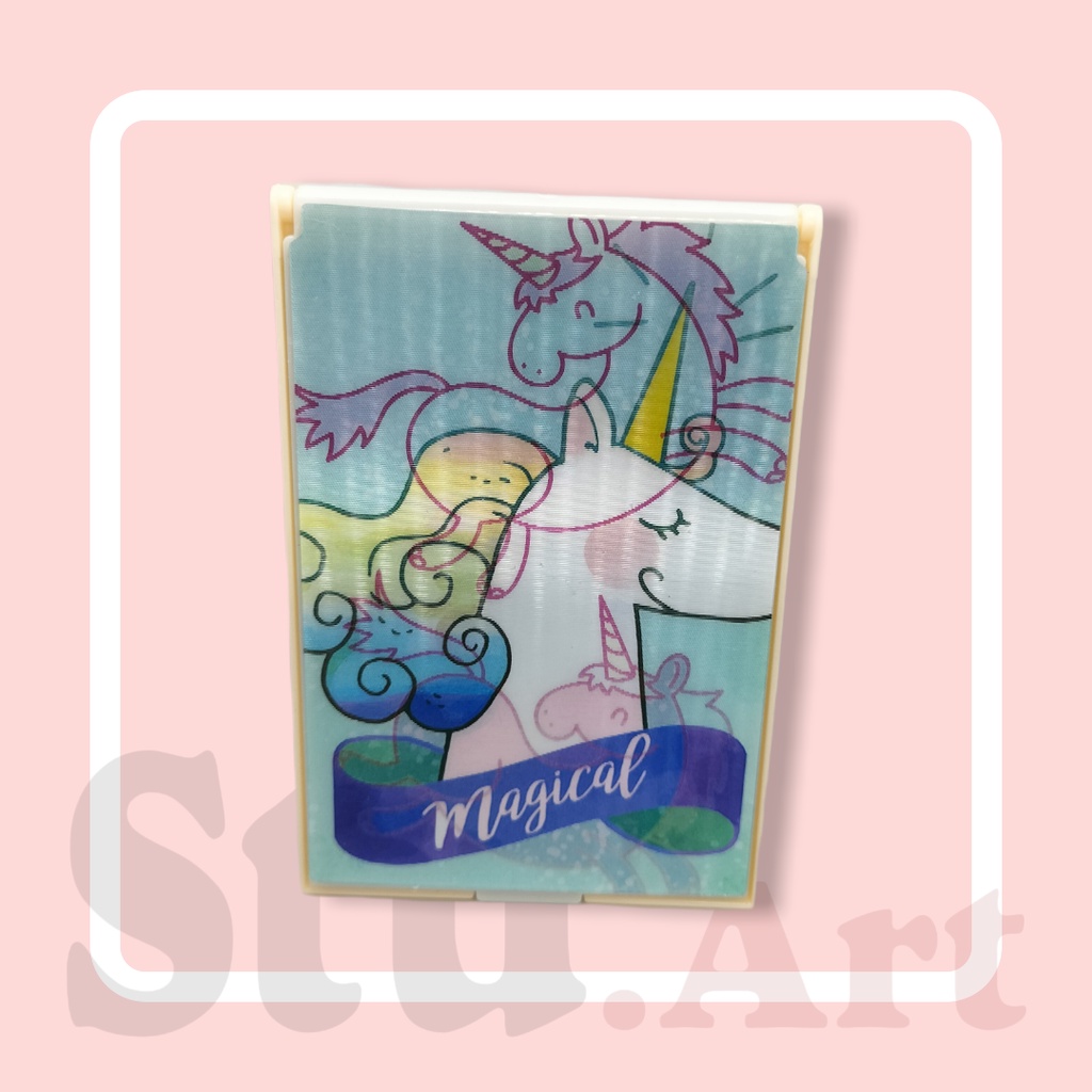 Cermin Kaca Dompet Kotak Sisir 7 Cm