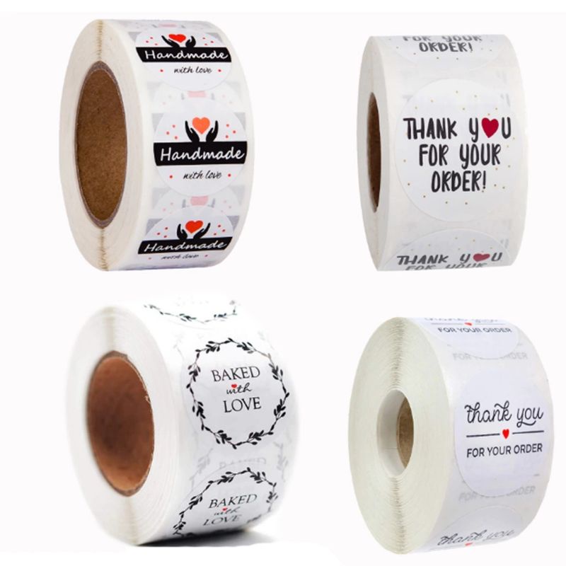 

Stiker Label Thank you Handmade 500pcs/roll