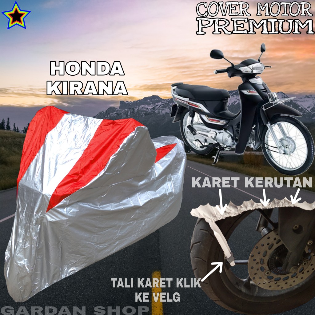 Sarung Motor HONDA KIRANA Silver MERAH Body Cover Penutup Motor Honda Kirana PREMIUM