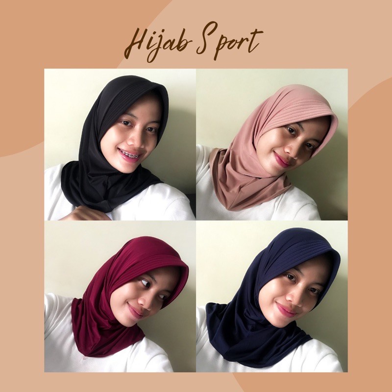 Jilbab Instan Olahraga Kerudung Sporty Jersy strech Jilbab Instan Voly