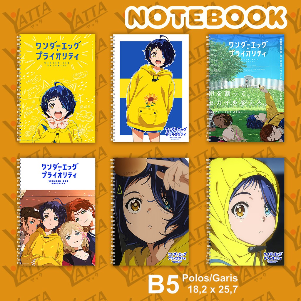 

Notebook Anime ukuran B5 18,2 x 25,7 cm Wonder Egg Prority