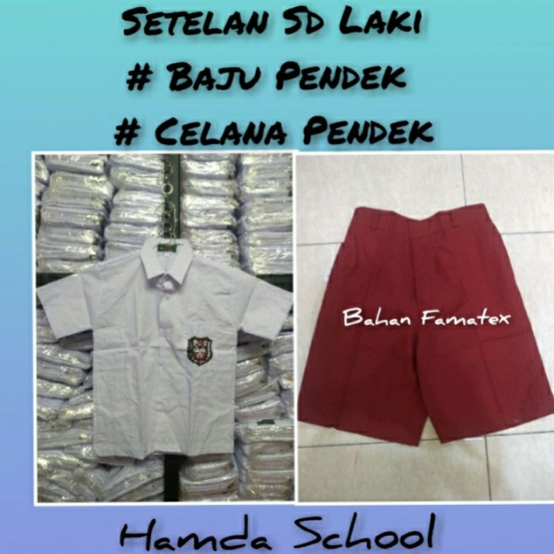 Setelan Sd Laki Baju Pendek Celana Pendek Seragam Sekolah