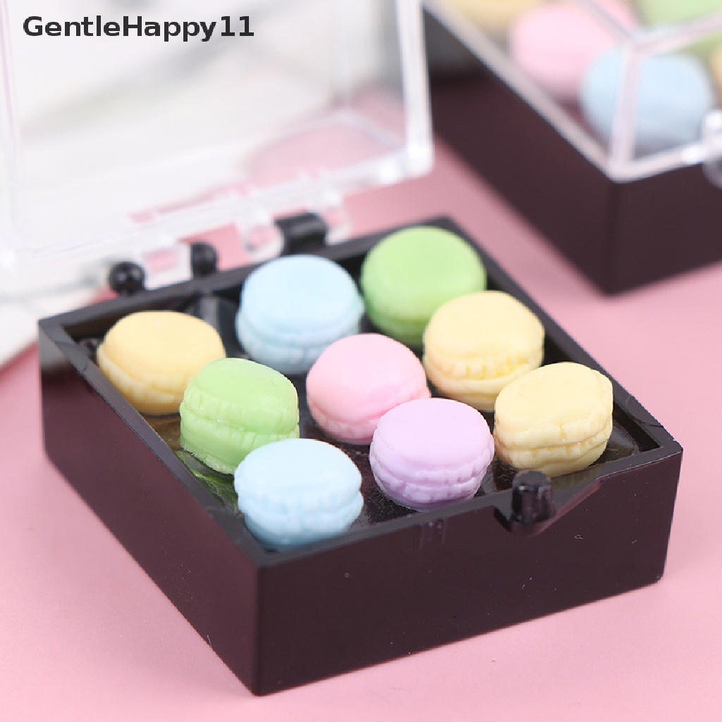 Gentlehappy 1 Set Miniatur Makanan Ringan Macaroon / Teh Dekorasi Dapur Rumah Boneka 1: 12