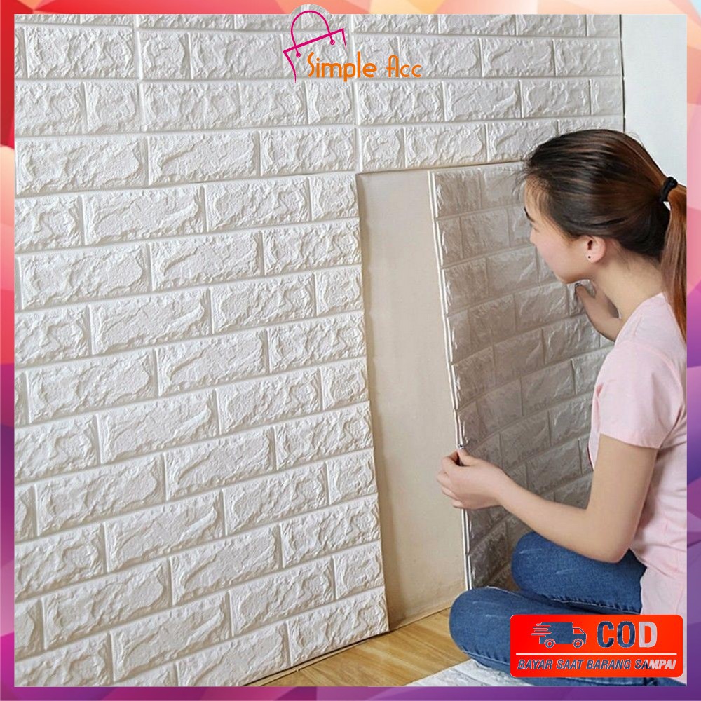 ~COD~ DO-C206 Wallpaper Dinding Foam 3D Kecil Motif Batu Bata/Walpaper Stiker Dinding Dekorasi Kamar-6