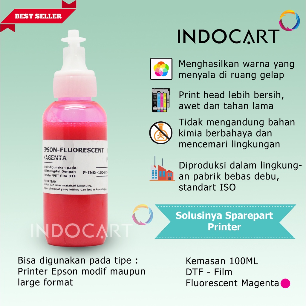 IndoCart Tinta Premium Epson Tinta DTF Fluorescent -100ml