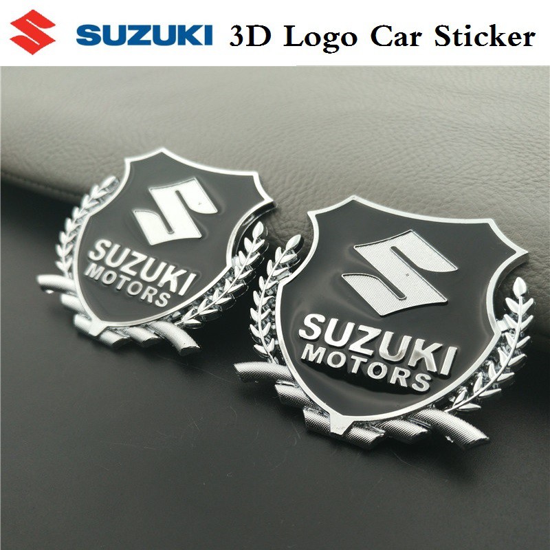 2Pcs 3D MOTOR Mobil Logo Mobil Emblem Badge Decal Sticker Untuk Suzuki ERTIGA Swift XL7 SX4 Jimy vitara jimy