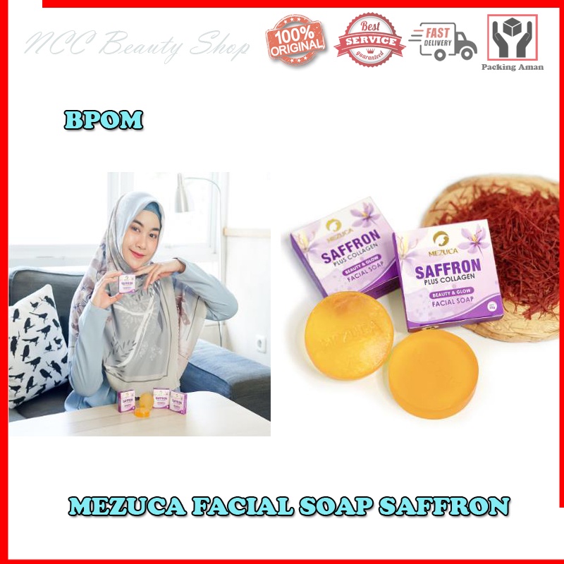 * NCC * MEZUCA Sabun Wajah Saffron Plus Collagen Beauty &amp; Glow Facial Soap Safron - Netto 20 gr