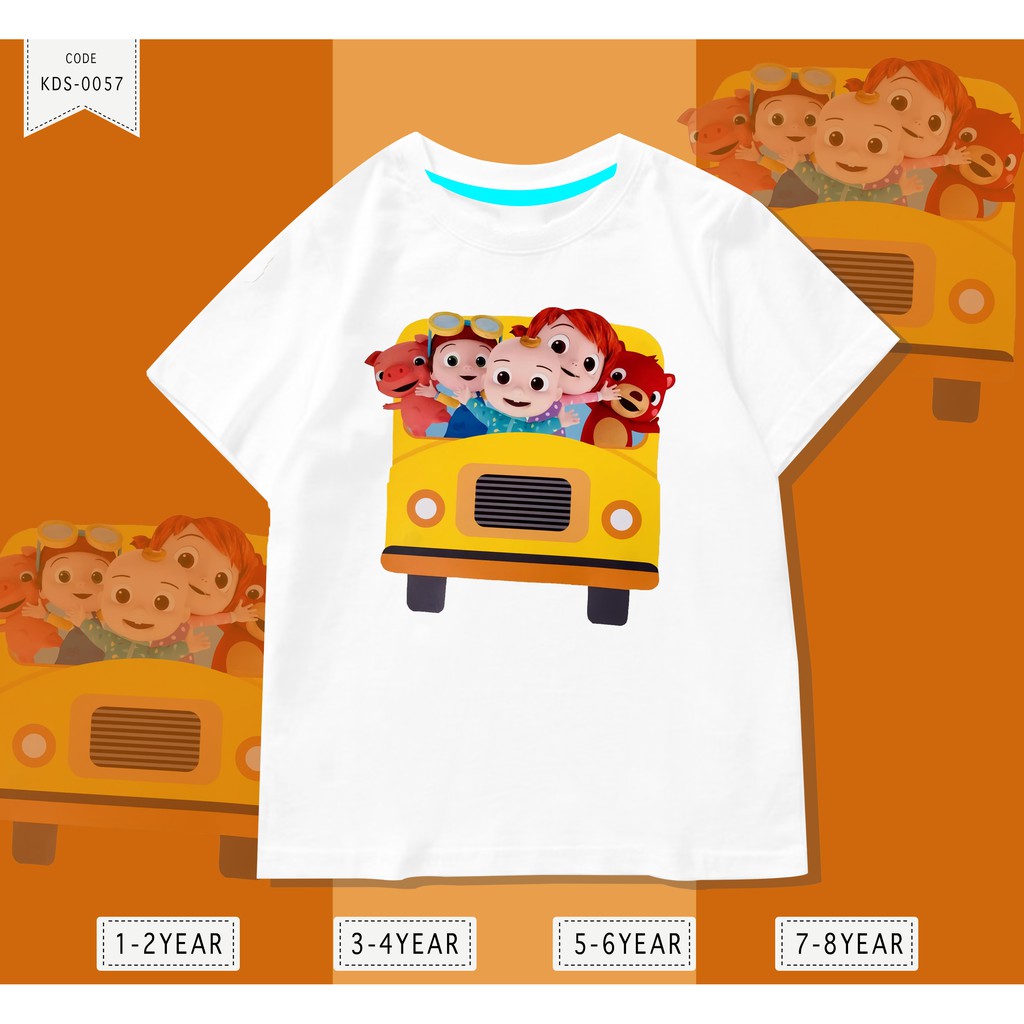 KAOS ANAK-ANAK COWOK CEWEK / COCO MELON BUS DEPAN / 100% REAL PICTURE